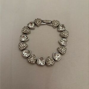 Swarovski Heart Link Bracelet - Rhodium plated